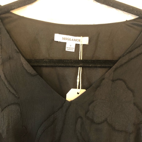 MSGLAMOR Ruffle Flutter Lace Maxi Dress Black NWT. Women’s sz Small - Picture 8 of 14